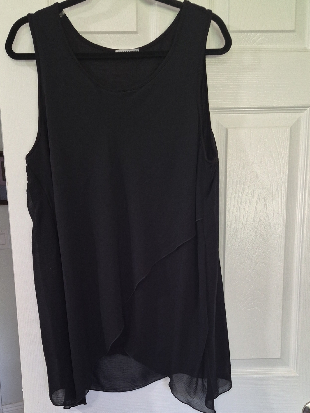 EUC Cha Cha Vente Black Sleeveless Layered Tank Top Size 1X